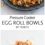 Veggie packed, deconstructed egg roll in a bowl with a crispy phyllo cracker. All the flavors of a traditional restaurant egg roll, minus the deep fry!