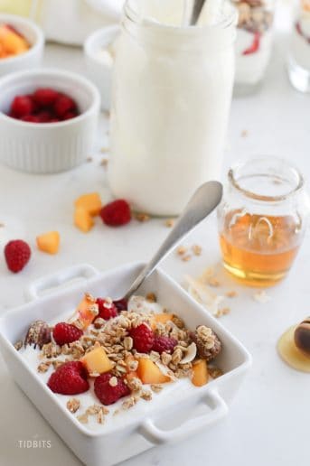 Pressure cooker yogurt on a breakfast table