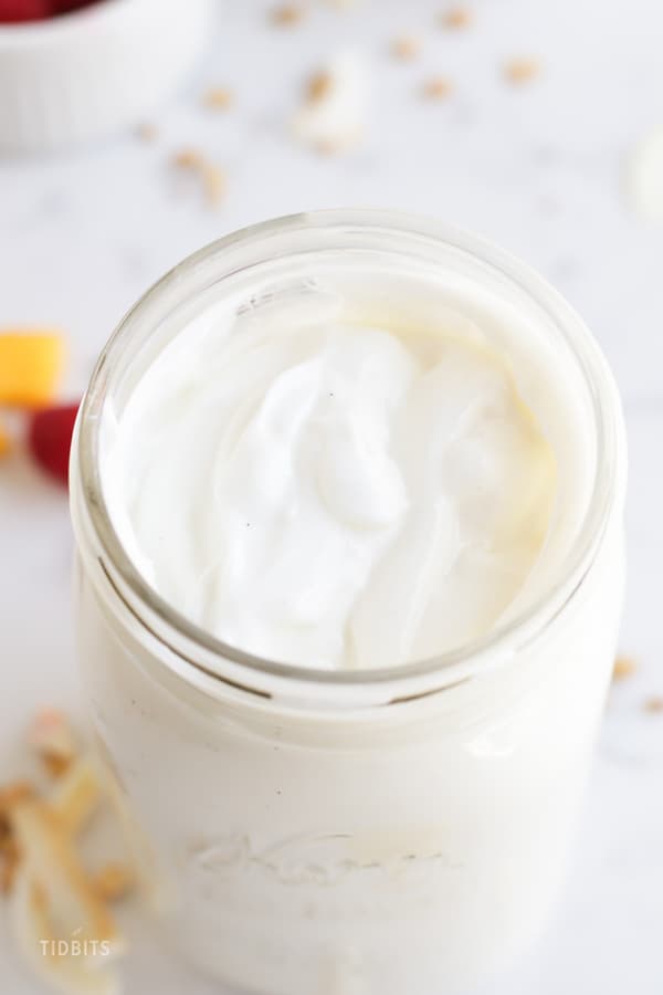 Instant Pot yogurt in a mason jar