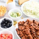 Pressure Cooker Instant Pot Healthy Meat and Bean Taco Filling with toppings