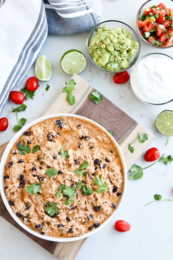 Instant Pot Mexican Inspired Healthy Crack Chicken in a bowl