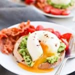 Instant Pot Easy Poached Egg on top of an English muffin