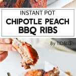 Instant Pot Chipotle Peach BBQ Ribs on a plate