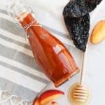 Instant Pot Peach Chipotle BBQ Sauce in a bottle