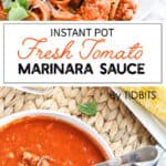 marinara sauce in a bowl with a spoon