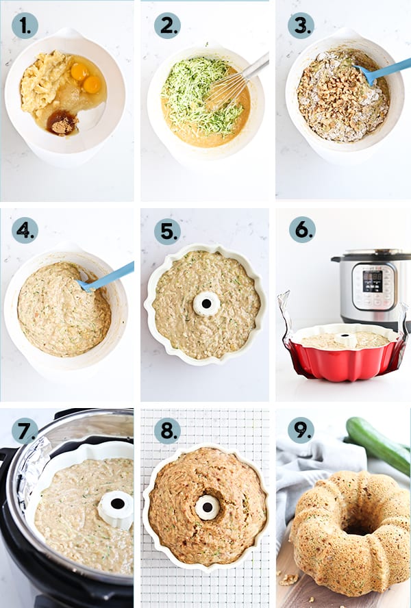 step by step collage for zucchini bread