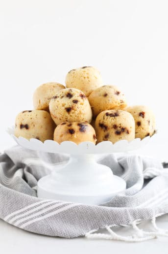 Oatmeal muffins with chocolate chips on a white plate