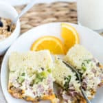 instant pot breakfast casserole on a plate with toast