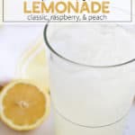 Glass of lemonade with lemon slices