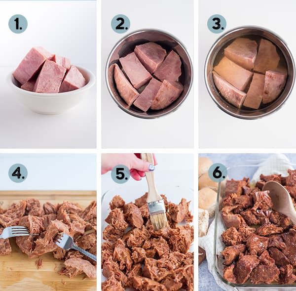 step by step collage of how to make an Instant Pot Ham