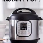 Instant Pot on a table with a cutting board